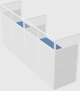 Shared rectangular cubicle