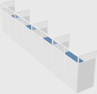 Shared rectangular cubicle