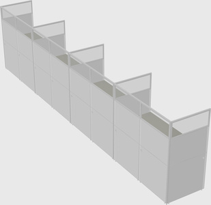Shared rectangular cubicle