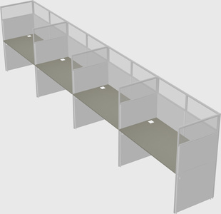Shared rectangular cubicle