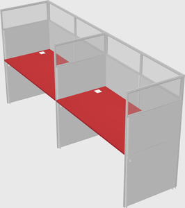 Shared rectangular cubicle