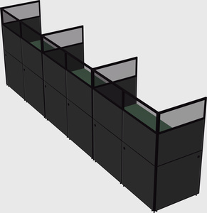 Shared rectangular cubicle