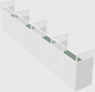 Shared rectangular cubicle