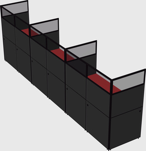 Shared rectangular cubicle