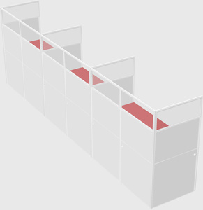 Shared rectangular cubicle