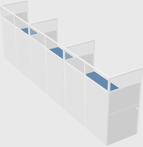 Shared rectangular cubicle