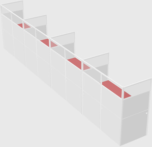 Shared rectangular cubicle
