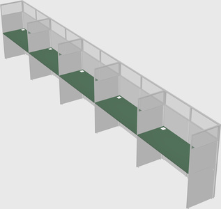 Shared rectangular cubicle