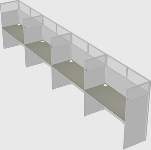 Shared rectangular cubicle