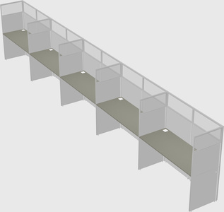 Shared rectangular cubicle