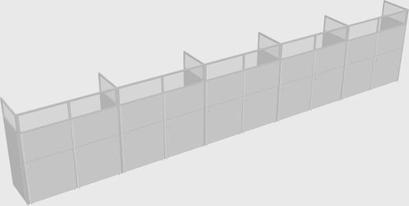 Shared rectangular cubicle