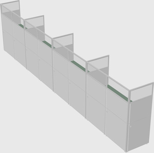 Shared rectangular cubicle
