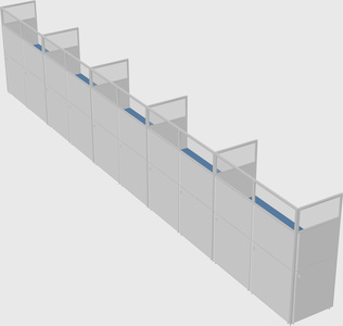 Shared rectangular cubicle