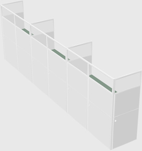 Shared rectangular cubicle