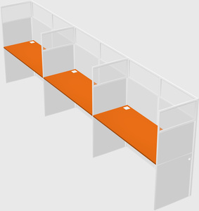 Shared rectangular cubicle