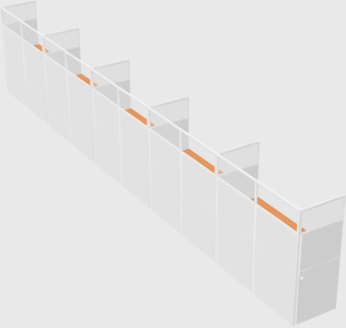Shared rectangular cubicle