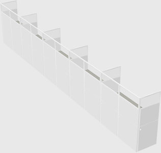 Shared rectangular cubicle