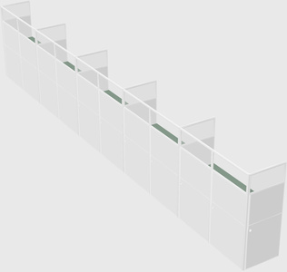 Shared rectangular cubicle