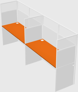 Shared rectangular cubicle