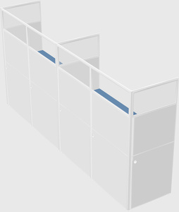 Shared rectangular cubicle