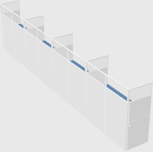 Shared rectangular cubicle