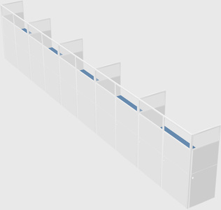 Shared rectangular cubicle