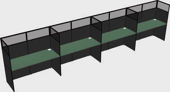 Shared rectangular cubicle