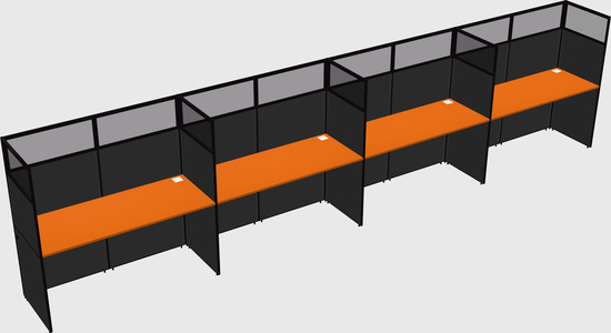 Shared rectangular cubicle