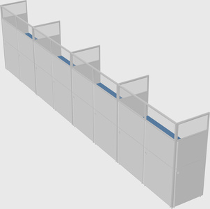 Shared rectangular cubicle