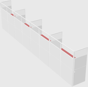 Shared rectangular cubicle