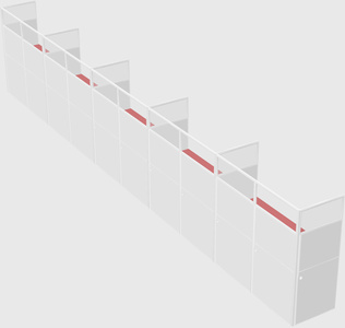Shared rectangular cubicle