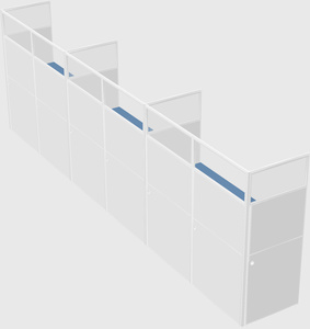 Shared rectangular cubicle