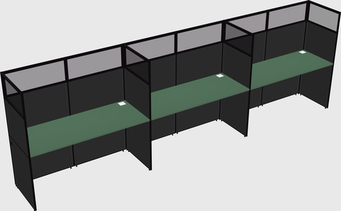Shared rectangular cubicle