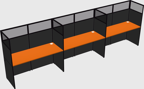 Shared rectangular cubicle