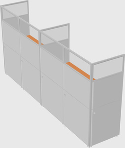 Shared rectangular cubicle