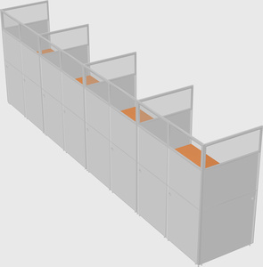 Shared rectangular cubicle
