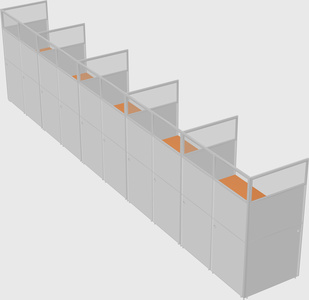 Shared rectangular cubicle