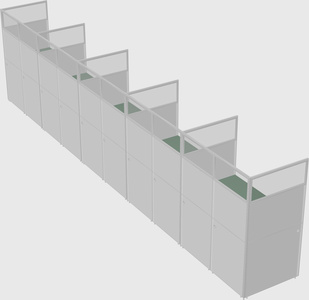 Shared rectangular cubicle