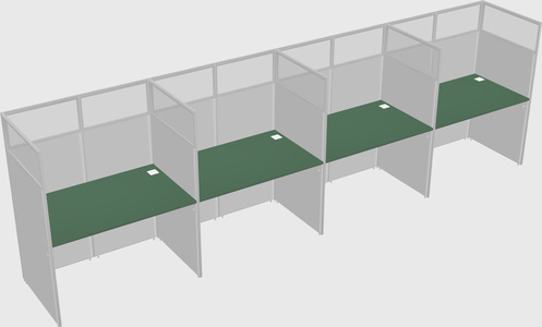 Shared rectangular cubicle