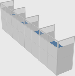 Shared rectangular cubicle