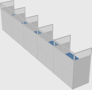 Shared rectangular cubicle