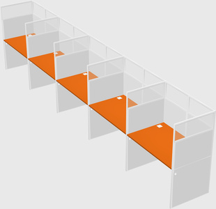 Shared rectangular cubicle