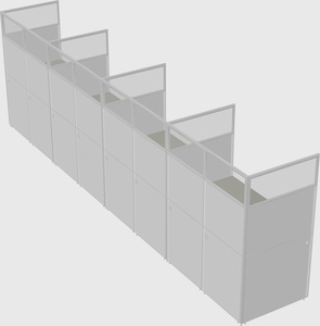 Shared rectangular cubicle