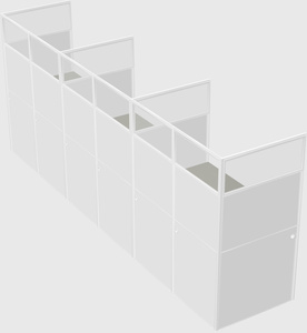 Shared rectangular cubicle