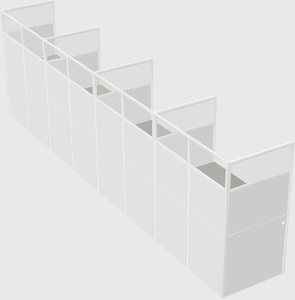Shared rectangular cubicle