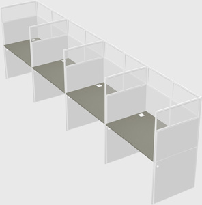 Shared rectangular cubicle