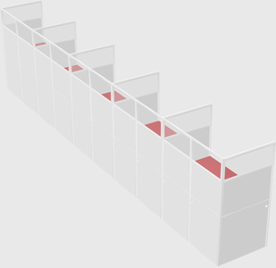 Shared rectangular cubicle