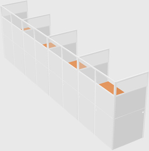 Shared rectangular cubicle