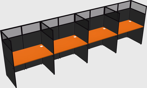 Shared rectangular cubicle
