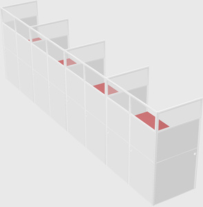 Shared rectangular cubicle